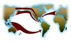 7. Possible routes to the peopling of North America.